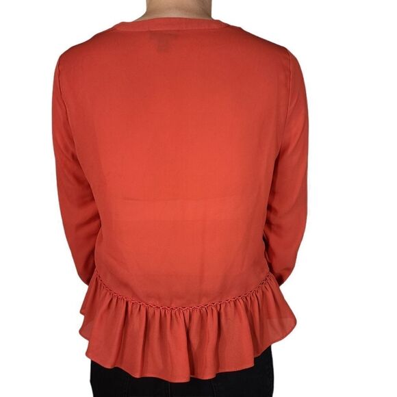 a.n.a Baked Apple Long-Sleeve Peplum Blouse - Picture 6 of 7